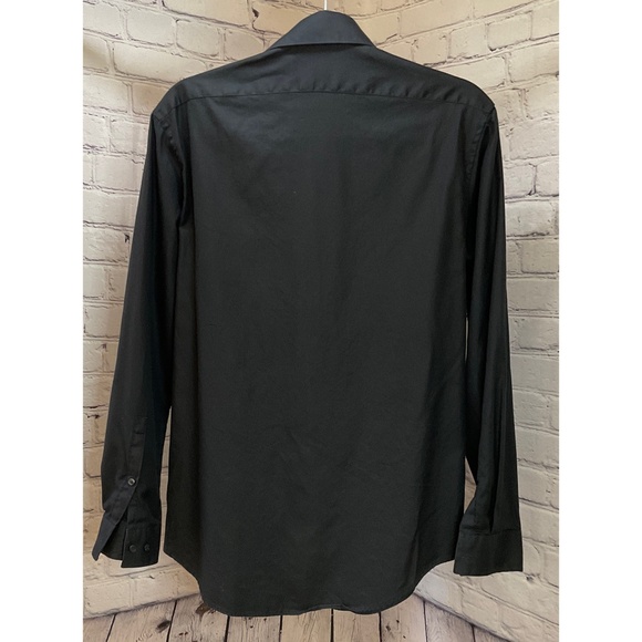 Calvin Klein Men’s Black Slim Fit Button Down Shirt (Size M) - Picture 2 of 8